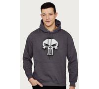 Marvel The Punisher Classic Paint Drip Skull Logo Hooded Sweatshirt In Dark Grey Dark Grey