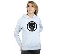 Marvel Women's The Punisher Skull Circle Hoodie in Grey | Size: Large Marvel Grey L