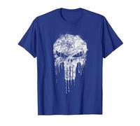 Marvel The Punisher White T-Shirt, Men, Royal Blue, 3X-Large
