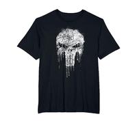 Marvel The Punisher White T-Shirt, Men's Big and Tall, Black, 3X Tall