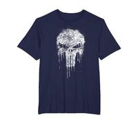 Marvel The Punisher White T-Shirt, Men's Big and Tall, Navy Blue, 3X Tall
