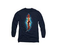 The Marvels Diamond Trio Long Sleeve T-Shirt, Navy Marvel Navy XL