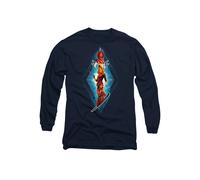 The Marvels Diamond Trio Long Sleeve T-Shirt, Navy Marvel Navy M