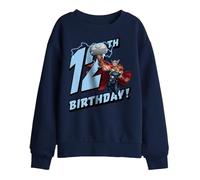 Marvel Thor Birthday 12 Kids Sweatshirt, Navy, 7-8