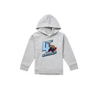 Marvel Thor Birthday 4 Youth Kids Pull-Over Hoodie, Athletic Heather in Grey | Size: 5-6 Years Marvel Grey 5-6 Years