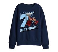 Marvel Thor Birthday 7 Kids Sweatshirt, Navy, 5-6