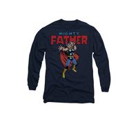Marvel Thor Father's Day Mighty Father Long Sleeve T-Shirt, Navy | Size: Medium Marvel Navy M