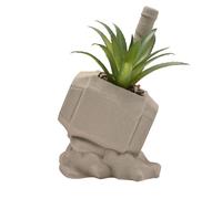 Marvel Thor Hammer Planter With Faux Plant Disney Grey One Size