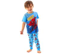 Marvel Spider-Man Pyjamas For Boys | Kids Superhero Spider Man Comic T-Shirt & Trousers PJ Set | Children’s Blue & Red Sleepwear Gift Set 2-3 Years