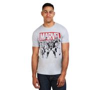 Marvel Trio Heroes Cotton Mens T-Shirt Grey Marvel Grey XXL