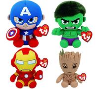 Marvel TY 4-piece superhero plush toy set - 15 cm