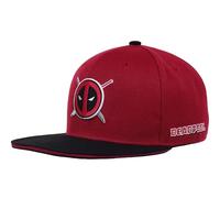 Marvel Unisex's Deadpool Baseball Cap, Adjustable Snapback Hat for Men and Women, Flat Brim, Red, One Size