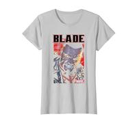 Marvel Universe Blade Snarl T-Shirt, Women, Silver Grey, 3X-Large