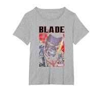 Marvel Universe Blade Snarl T-Shirt, Women's Plus, Heather Grey, 3X