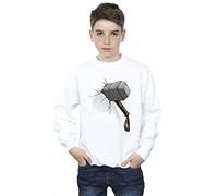 Marvel Universe Boys Thor Hammer Crack Sweatshirt White 5-6 Years
