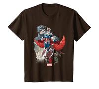 Marvel Universe Captain America Falcon Evolution T-Shirt, Youth, Brown, 4T