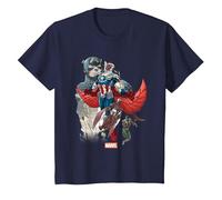Marvel Universe Captain America Falcon Evolution T-Shirt, Youth, Navy Blue, 2T