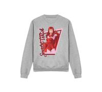 Marvel Universe Scarlet Witch Classic Pose Sweatshirt, Athletic Heather In Light Grey Light Grey
