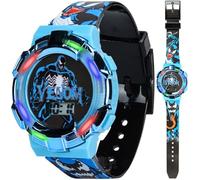 Marvel Venom Kids Watch - Light-Up Bezel with Rotating Lights, LCD Display, Easy-to-Read, Adjustable Plastic Strap - Perfect for Boys and Girls