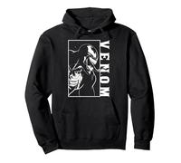 Marvel Venom Side View Tongue Out Pullover Hoodie, Adult Unisex, Black, Large