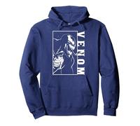 Marvel Venom Side View Tongue Out Pullover Hoodie, Adult Unisex, Navy Blue, X-Large