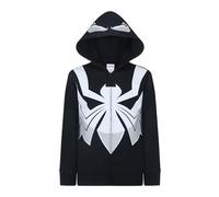 Marvel Venom Spider-Man Boys Zip Up Hooded Sweatshirt for Toddlers, Little and Big Kids Black