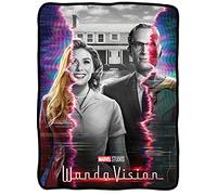 Marvel: WandaVision Scarlet Witch Wanda & Vision Poster Throw Blanket | 45 x 60 Inches | Plush Throw Blanket | Cozy Sherpa Blanket | Super Soft Lightweight Fleece Blanket | Geeky Home Decor |