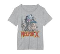 Marvel Weapon X Portrait T-Shirt, Women's Plus, Heather Grey, 3X