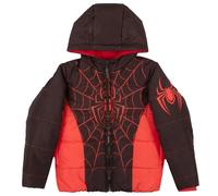 Marvel Winter Coat for Boys Spider-Man Graphic Print Boys Puffer Winter Jacket for Big and Little Kids (Black and Red Size 10/12)