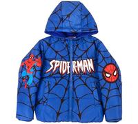 Marvel Winter Coat for Boys Spider-Man Graphic Print Boys Puffer Winter Jacket for Big and Little Kids (Blue Size 4)