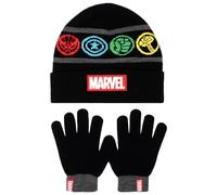 Marvel Winter Hat & Gloves Set for Boys - Warm & Comfy Kids Accessories - Ages 6-12 - Black
