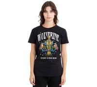 Marvel Wolverine Merry Xmas Bub! Ladies T Shirt, Black, Medium