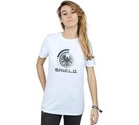 Marvel Women's Agents of Shield Circuits Boyfriend Fit T-Shirt White Small