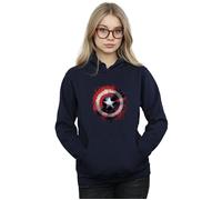Marvel Women's Avengers Captain America Art Shield Hoodie in Navy | Size: Small Marvel Navy S