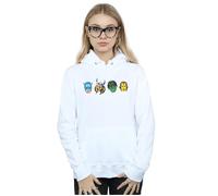 Marvel Women's Avengers Comic Heads Hoodie in White | Size: 2XL Marvel White 2XL