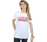 Marvel Women's Avengers Endgame I Love You 3000 Distressed Boyfriend Fit T-Shirt White Medium