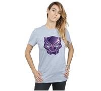 Marvel Women's Avengers Infinity War Black Panther Geometric Cotton Boyfriend T-Shirt in Grey | Size: Small Marvel Grey S