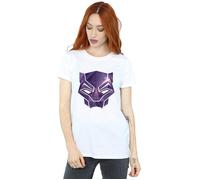 Marvel Women's Avengers Infinity War Black Panther Geometric Cotton Boyfriend T-Shirt in White | Size: 3XL Marvel White 3XL