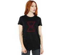 Marvel Women's Avengers Infinity War Black Widow Lines Cotton Boyfriend T-Shirt | Size: Medium Marvel Black M