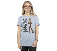 Marvel Women's Avengers Infinity War I Am Teenage Groot Cotton Boyfriend T-Shirt in Grey | Size: 2XL Marvel Grey 2XL