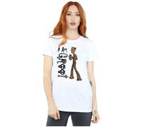 Marvel Avengers Infinity War I Am Teenage Groot Cotton Boyfriend T-Shirt In White White XXXL