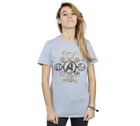 Marvel Women's Avengers Infinity War Icons Cotton Boyfriend T-Shirt in Grey | Size: Medium Marvel Grey M