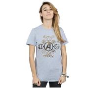 Marvel Women's Avengers Infinity War Icons Cotton Boyfriend T-Shirt in Grey | Size: XL Marvel Grey XL