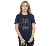 Marvel Women's Avengers Infinity War Icons Cotton Boyfriend T-Shirt in Navy | Size: 3XL Marvel Navy 3XL