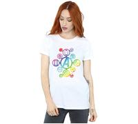 Marvel Women's Avengers Infinity War Rainbow Icons Cotton Boyfriend T-Shirt in White | Size: XL Marvel White XL