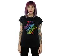 Marvel Women's Avengers Infinity War Rainbow Icons Cotton T-Shirt in Black | Size: XL Marvel Black XL