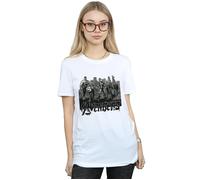 Marvel Women's Avengers Mono Team Art Cotton Boyfriend T-Shirt in White | Size: Large Marvel White L