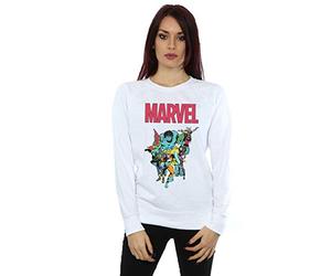 Marvel Women's Avengers Pop Group Sweatshirt White X-Large