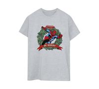 Marvel Women's Be Merry Boyfriend T-Shirt in Grey | Size: 2XL Marvel Grey 2XL