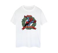 Marvel Women's Be Merry Cotton Boyfriend T-Shirt in White | Size: Large Marvel White L